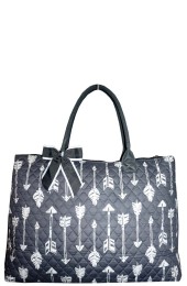 Large Quilted Tote Bag-ARB3907/GRAY